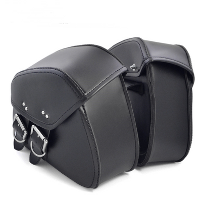 Black PU Leather Luggage Bags Motorcycle Saddlebags Saddle Bags Pouch For